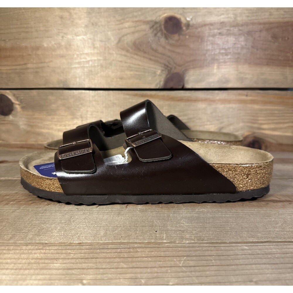 NEW Mens Size 11 Birkenstock Arizona BS Brown Leather Two-Strap Buckle Sandals